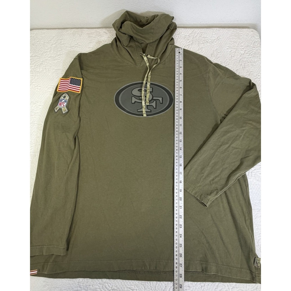 Nike San Francisco 49ers Salute to Service Hoodie Mens 2XL Olive Green Dri-FIT - Picture 3 of 7